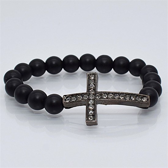 Браслет "Cross 2" Шунгит 23БРС0026 - фото 6502