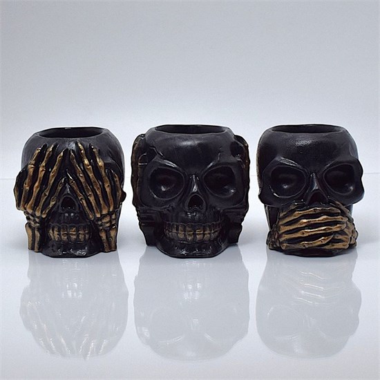 Подсвечник "Три мудреца. ЧЕРЕПА" 3 24ПСЧ0010